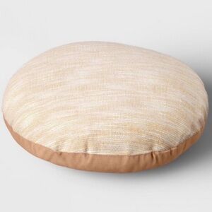 NEW Threshold 16” Woven Slub Round Gold/Pink Clay Lurex Pillow